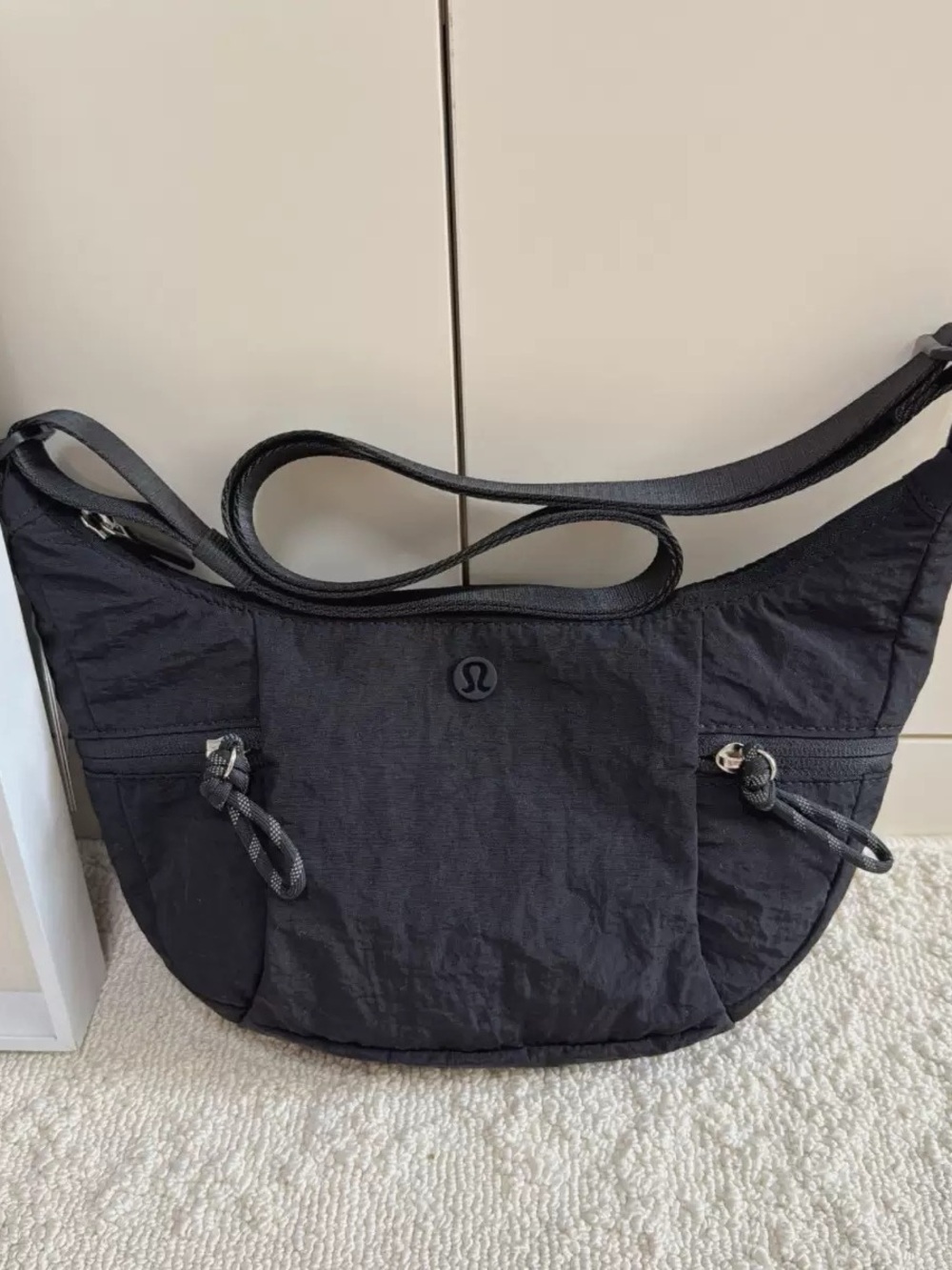 lululemon athletica Black Crescent Shoulder Bag